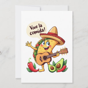 Taco Fiesta mit Gitarre und hispanischem Flair Holiday Card