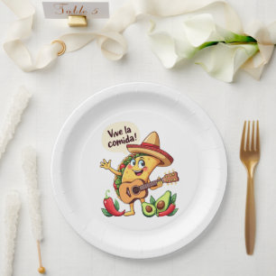 Taco Fiesta mit Gitarre und hispanischem Flair Paper Plate