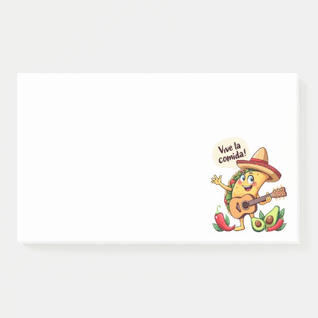 Taco Fiesta mit Gitarre und hispanischem Flair Post-it Notes (Front)