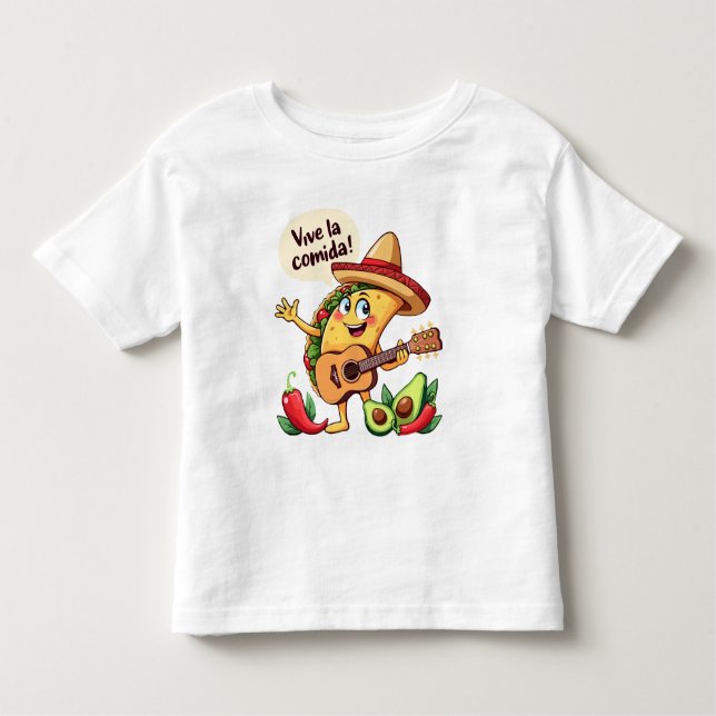 Taco Fiesta mit Gitarre und hispanischem Flair Toddler T-Shirt (Front)