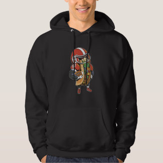 Taco football player stuffed with ground beef and  hoodie