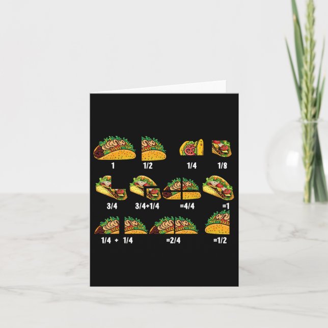 Taco Fraction Math Teachers Back To School Educati Card (Front)