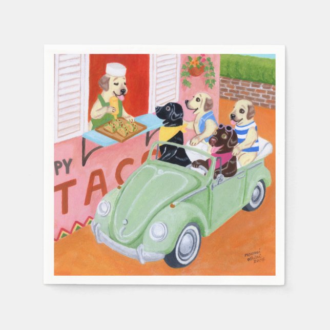 Taco Fun Labradors Napkin (Front)