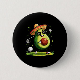 Taco golf player cinco de mayo mexican golfer food 6 cm round badge