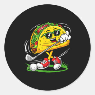 Taco golf player cinco de mayo mexican golfer food classic round sticker