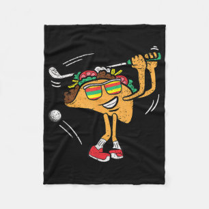 Taco Golf Player Cinco De Mayo Mexican Golfer Food Fleece Blanket