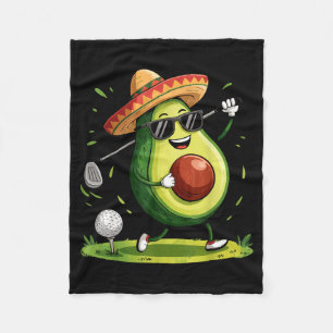 Taco golf player cinco de mayo mexican golfer food fleece blanket