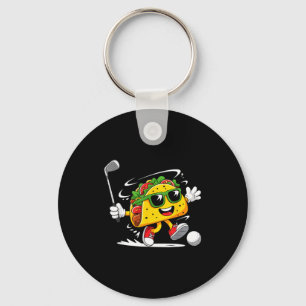 Taco golf player cinco de mayo mexican golfer food key ring