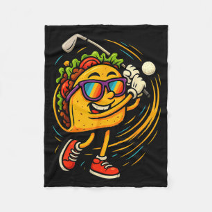 Taco golf swing funny mexican food humour cinco de fleece blanket