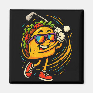 Taco golf swing funny mexican food humour cinco de magnet