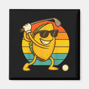 Taco golfing golf player cinco de mayo magnet