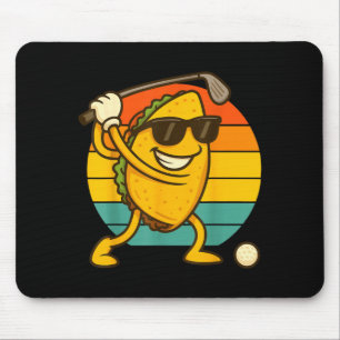 Taco golfing golf player cinco de mayo mouse pad