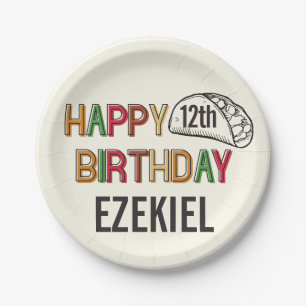 Taco Happy Birthday Personalised Paper Plate