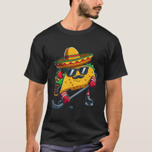 Taco Ice Hockey Player Funny Cinco De Mayo  T-Shirt