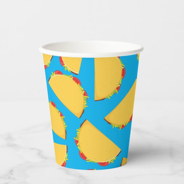Taco Kids Birthday Party Mexican Paper Cups (Front)