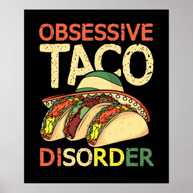 Taco Lover Women Men Mexican Food Gift Tacos Poster (Front)