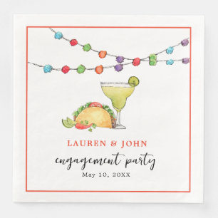 Taco & Margarita Mexican fiesta Engagement Party Napkin