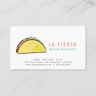 Taco Mexican Restaurant Modern Business Card