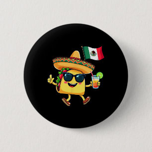 Taco Mexico Flag Cinco De Mayo Mexican Independenc 6 Cm Round Badge