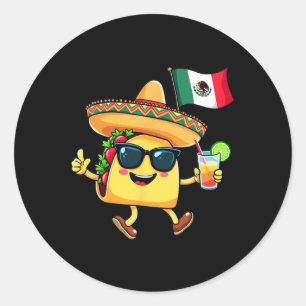 Taco Mexico Flag Cinco De Mayo Mexican Independenc Classic Round Sticker