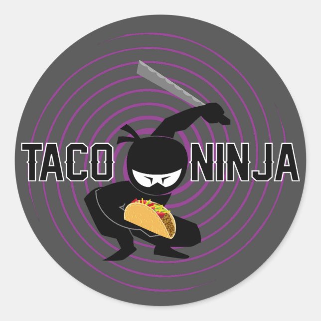 Taco Ninja Design - Classic Round Stickers (Front)