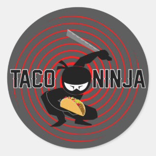 Taco Ninja Design - Classic Round Stickers