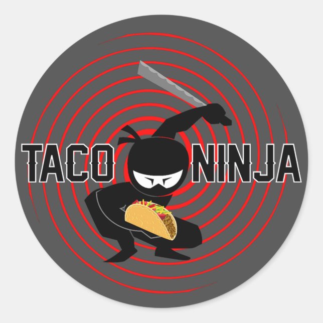 Taco Ninja Design - Classic Round Stickers (Front)
