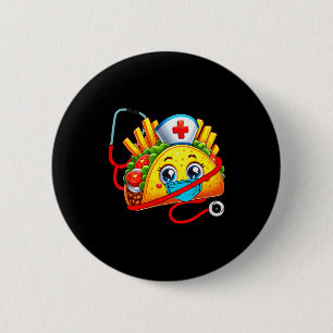 Taco nurse stethoscope cinco de mayo nurse women 6 cm round badge