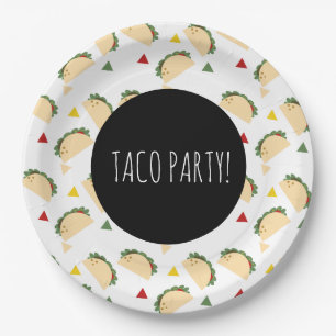 Taco Party Birthday Confetti Fiesta Geometric Paper Plate
