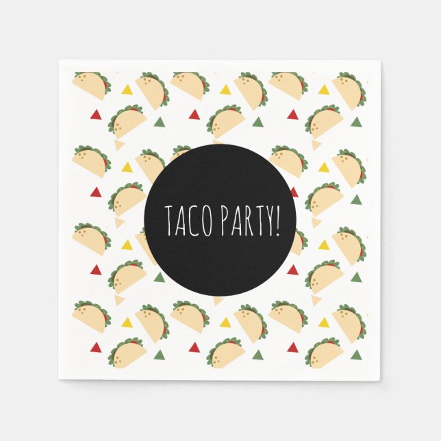 Taco Party Birthday Napkin (Front)