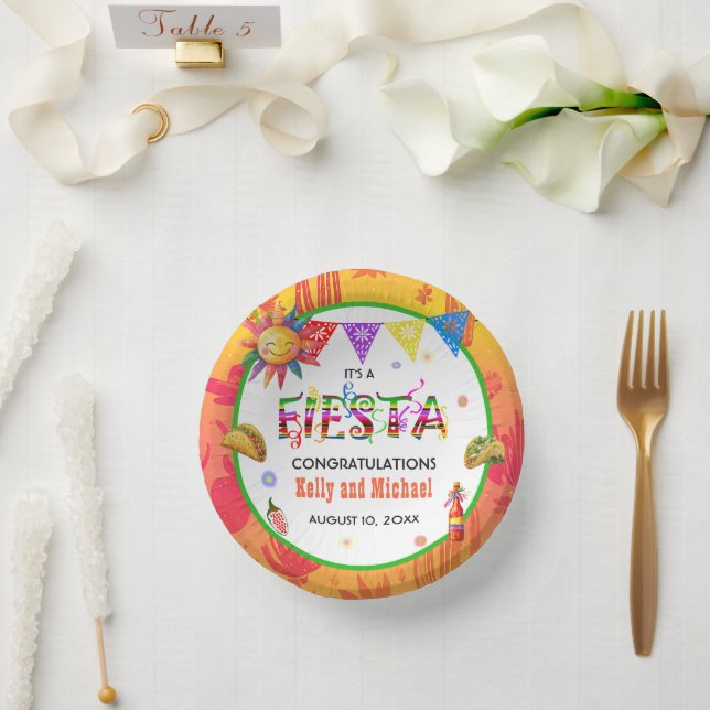 Taco Party Fiesta Wedding Paper Plate (Wedding)