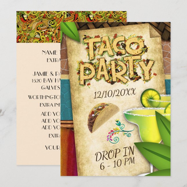 Taco Party Invitation (Front/Back)