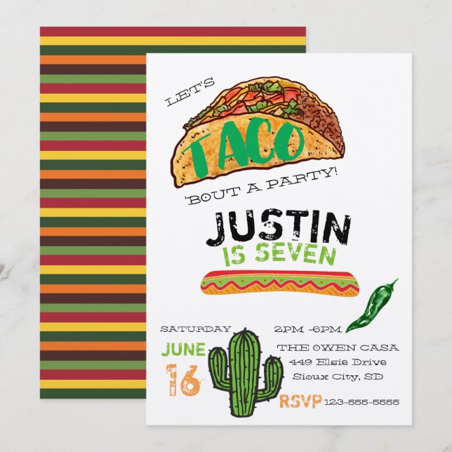 Taco Party Invitation (Front/Back)