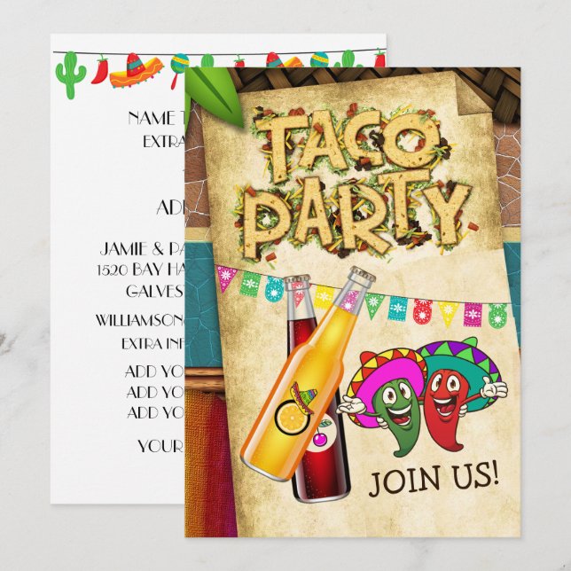 Taco Party Invitation (Front/Back)