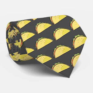 Taco Pattern Dark Grey Tie