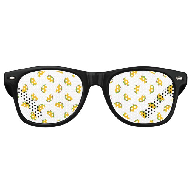 Taco Pattern Print  Retro Sunglasses (Front)