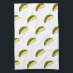 Taco Pattern White Tea Towel<br><div class="desc">Decorate your kitchen with this cute towel. Makes a great housewarming or anniversary gift! 
You can customise it and add text too.
Check my shop for lots more colours and patterns plus matching kitchen stuff!</div>