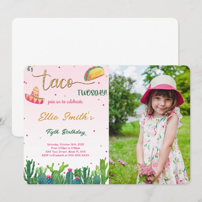 Taco Photo Invitation (Front/Back)
