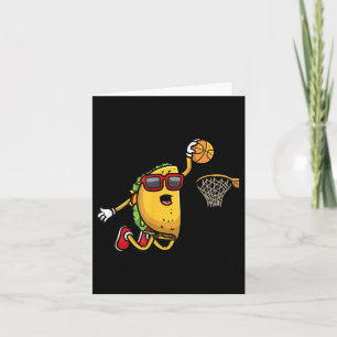 Taco Playing Basketball Mexican Cinco De Mayo Kids Card