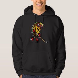 Taco Playing Ice Hockey Player Mexican Food Cinco Hoodie