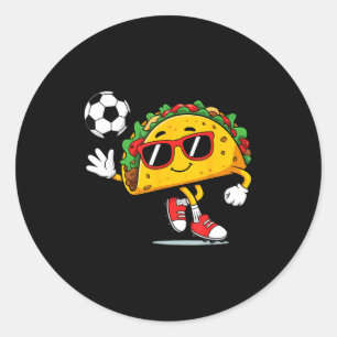 Taco playing soccer mexican cinco de mayo sombrero classic round sticker
