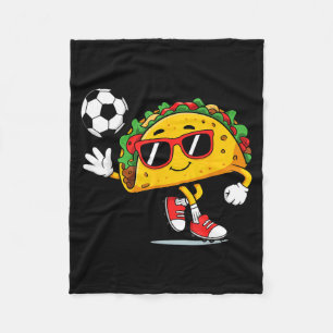 Taco playing soccer mexican cinco de mayo sombrero fleece blanket