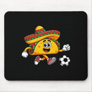 Taco playing soccer mexican cinco de mayo sombrero mouse pad