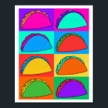 Taco Pop Art Poster<br><div class="desc">Spice up your space with this vibrant Taco Pop Art poster! Featuring a bold and colourful design, this artwork brings the beloved taco to life in a playful, modern style. Perfect for kitchens, dining rooms, or any area in need of a fun, quirky touch. Whether you're a taco enthusiast or...</div>