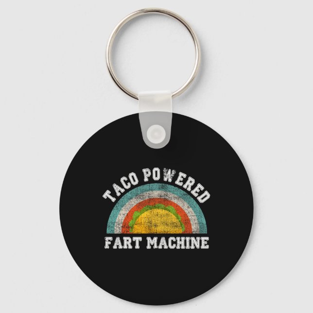 Taco Powered Fart Machine Funny Cinco De Mayo Adul Key Ring (Front)