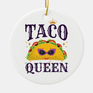 Taco Queen Love Tacos Women Ceramic Ornament