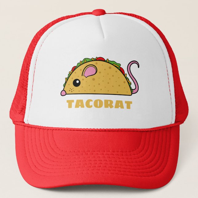 Taco Rat Text Trucker Hat (Front)