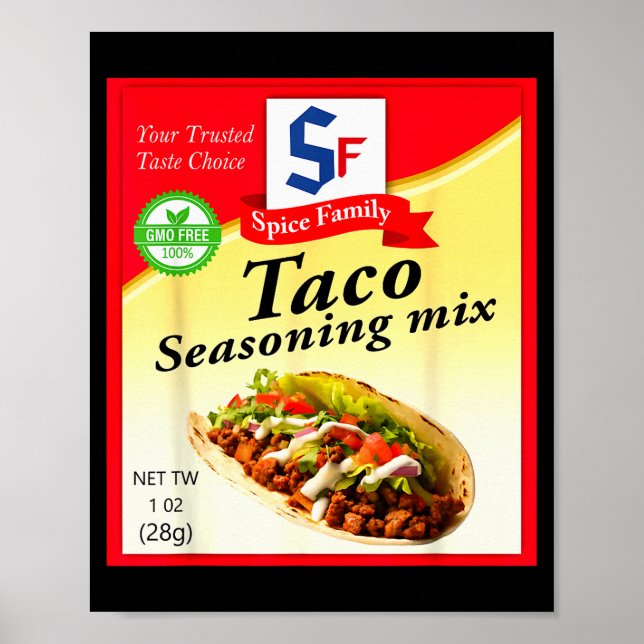 Taco Seasoning Mix Funny Mexico Cinco De Mayo Grou Poster (Front)