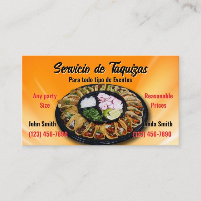 Taco service Business Card (Front)