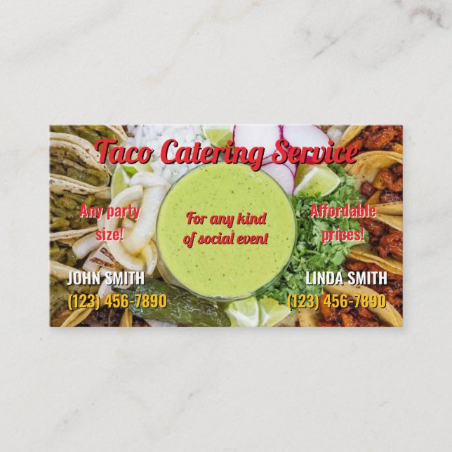Taco Service Business Card (Front)